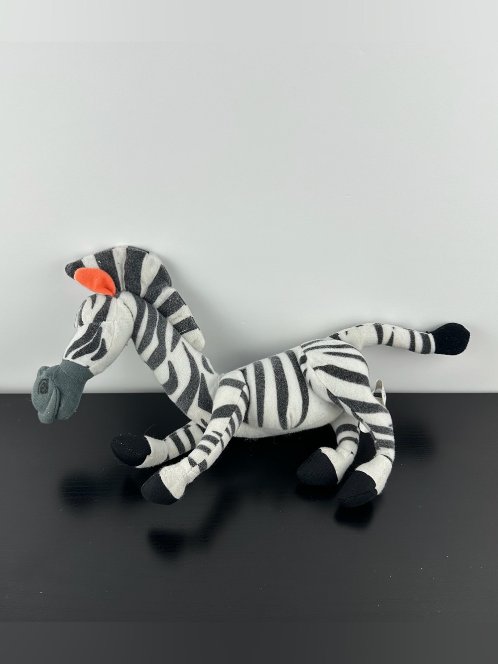 Nanco Madagascar Marty Zebra 9” Black White Striped Plush Stuffed Animal 2004